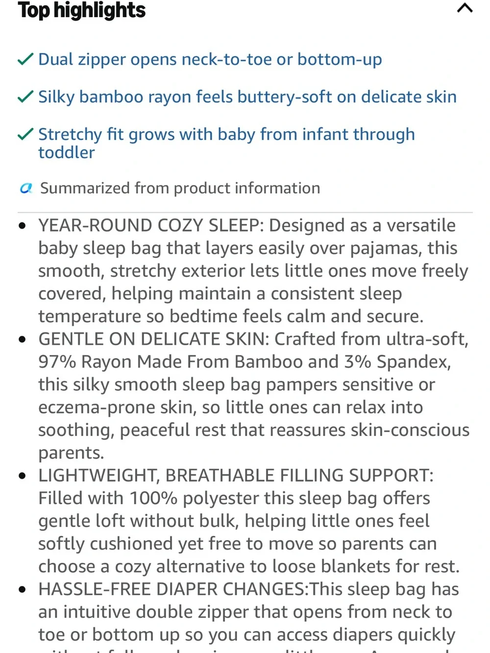 Kyte BABY Emerald Sleep Bag Dual Zipper 2.5 TOG